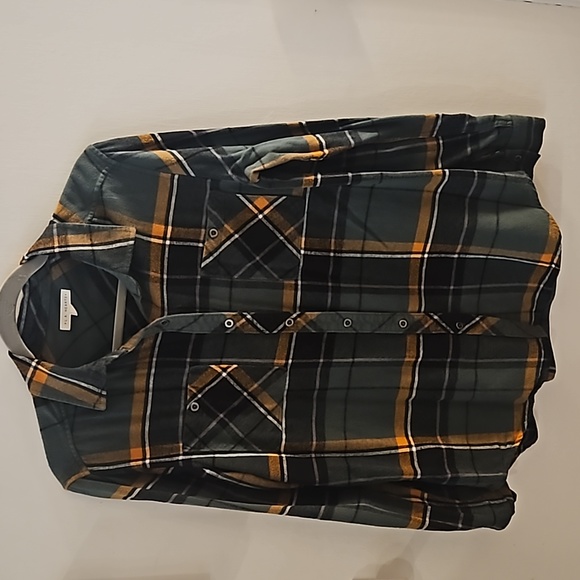 LA Hearts Pacsun 90s style Green plaid flannel shirt button up Size M - Picture 4 of 4